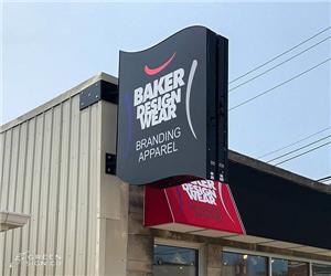 Baker Design Wear - Custom Internally Illuminated Blade Mount Sign
