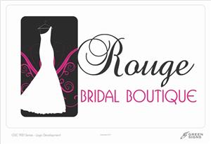 GSC 900 Green Signs Series Logo Design Rouge Bridal Boutique Greensburg IN