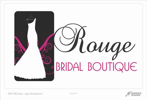 GSC 900 Green Signs Series Logo Design Rouge Bridal Boutique Greensburg IN