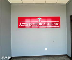 Access Medical Clinic: Custom Interior Clinic Wall ID Sign