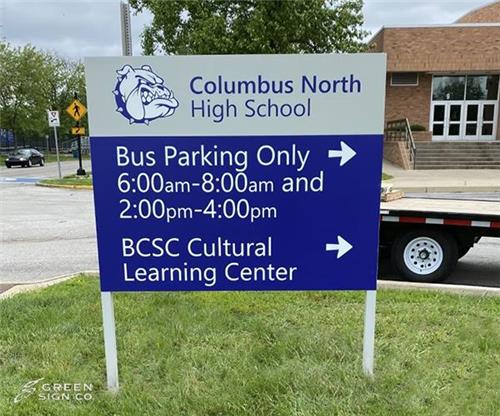 Columbus North High School: Custom Wayfinding Signs