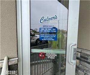 Culver&#39;s Daleville, IN: Custom Door Hours Decals