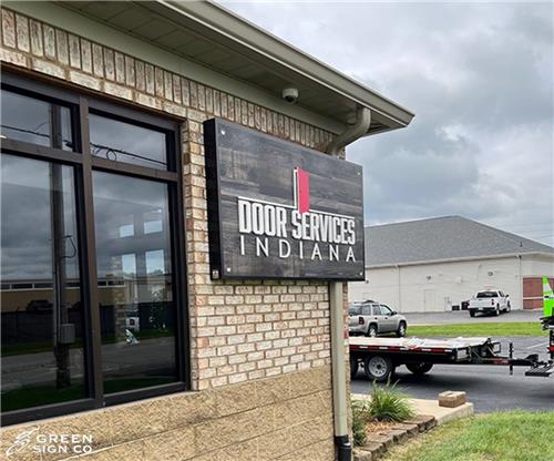 Door Services Indiana: Custom Single Sided Architectural Business Sign