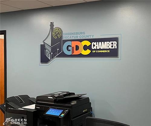 Greensburg Decatur County Chamber of Commerce: Custom Interior Wall Logo