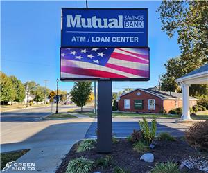 Mutual Savings Bank (Franklin, IN): Custom Bank Sign w/ Electronic Message Center