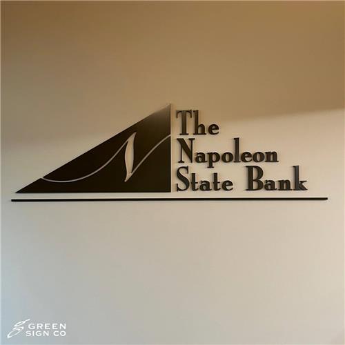 Napoleon State Bank: Custom Interior Wall Logo