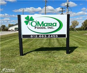 O'mara Foods, Inc.: Custom Double Sided Architectural Post Panel Business Sign