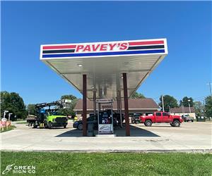 Pavey&#39;s Westport IN: Custom Gas Station Canopy Graphics