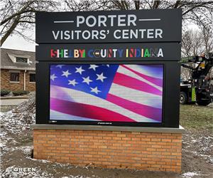 Porter Visitors&#39; Center of Shelby County: Custom Main ID Sign w/ EMC