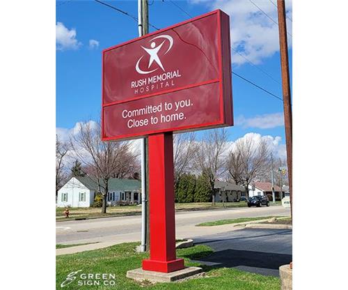 Rush Memorial Hospital: Custom Pylon Sign Revision
