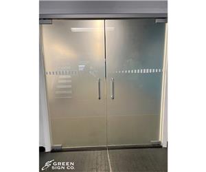 Scheidler Glass (Hill-Rom Project): Custom Etched Vinyl Door Graphics