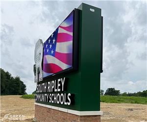 South Ripley Community Schools: Custom Main ID School Sign with an Electronic Message Center