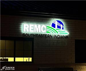 Southeastern Indiana REMC: Custom Internally Illuminated Wall ID