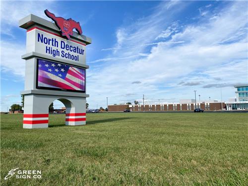 North Decatur High School - Main ID Sign w/ Electronic Message Center